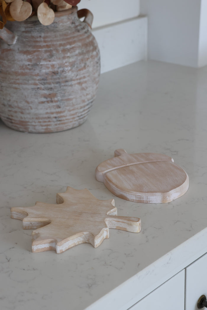 Acorn Leaf Wooden Coasters