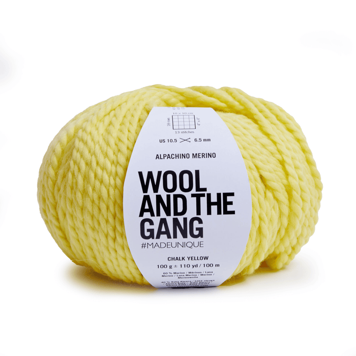 Wool And The Gang Alpachino Merino - Chalk Yellow 604565314758 | Yarn at Michigan Fine Yarns