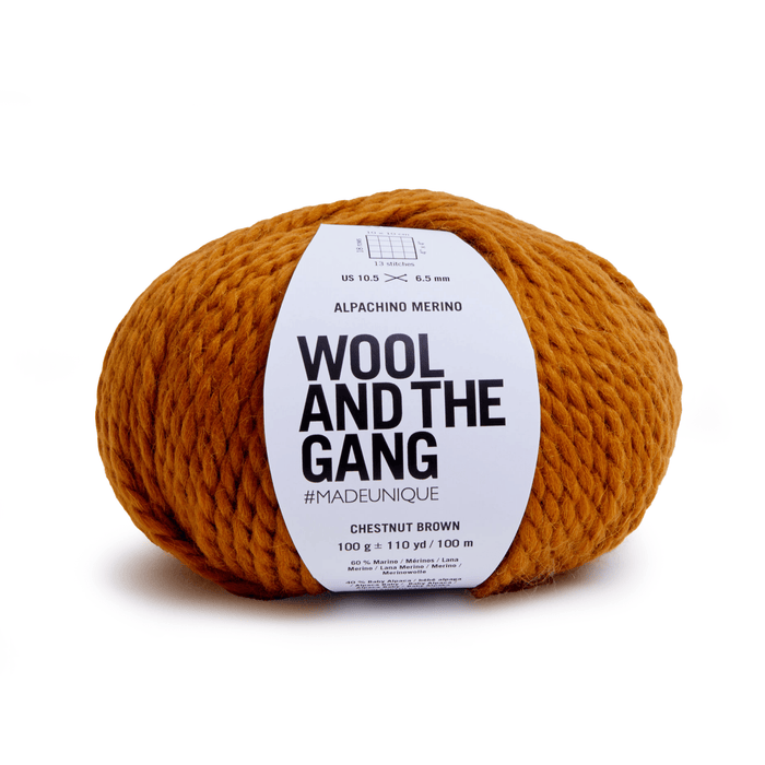 Wool And The Gang Alpachino Merino - Chestnut Brown 604565314673 | Yarn at Michigan Fine Yarns