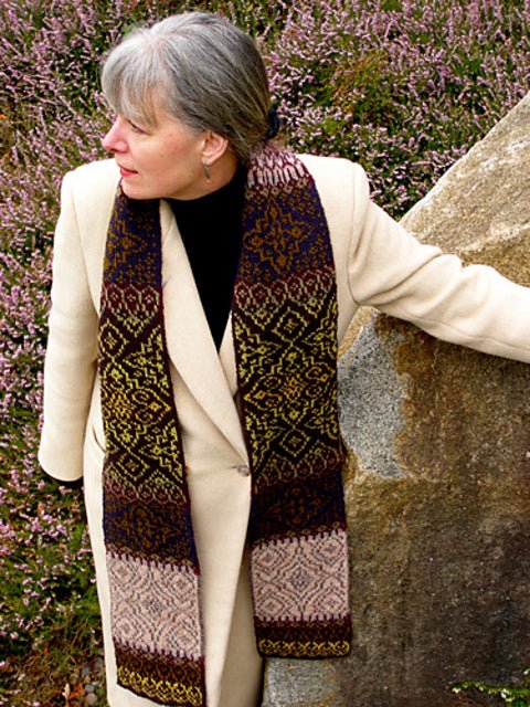 Jamieson's of Shetland Andalucia Scarf Kit -Main Kit (Model Picture) | Kits at Michigan Fine Yarns