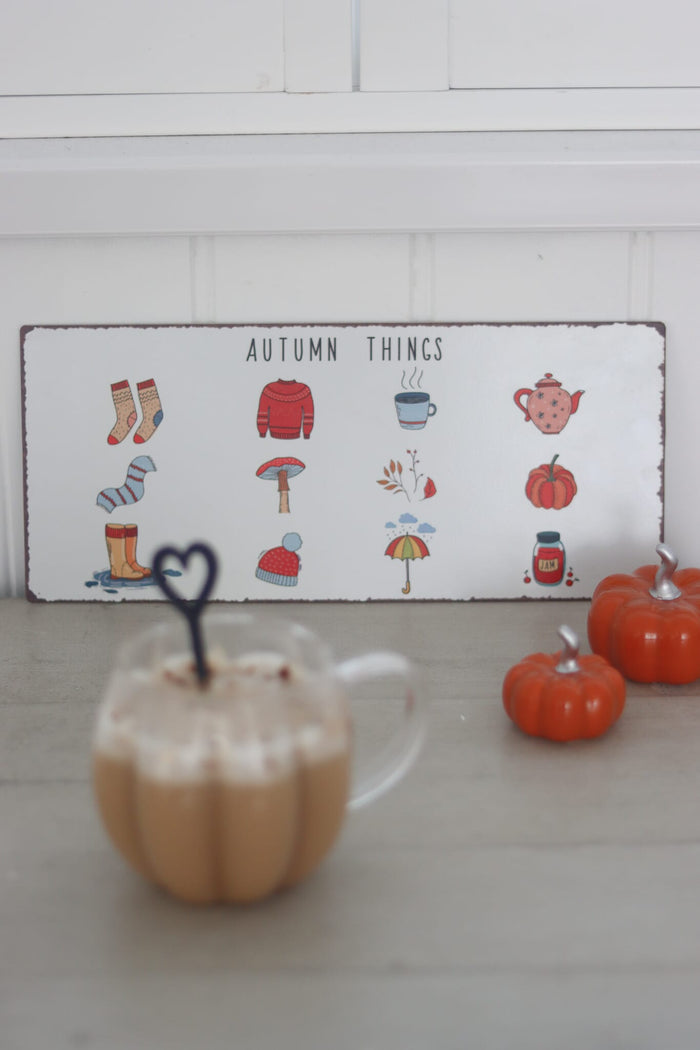 Autumn Feels Metal Sign