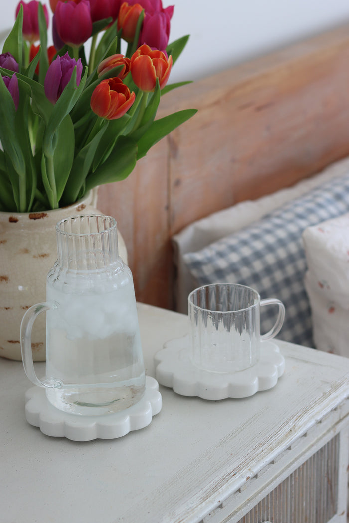 Bedside Glass Carafe and Mug