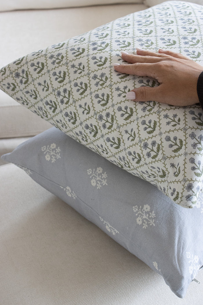 Blue Lattice Cushion Cover