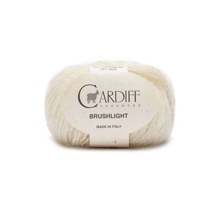 Cardiff Cashmere Brushlight - 101 - White | Yarn at Michigan Fine Yarns