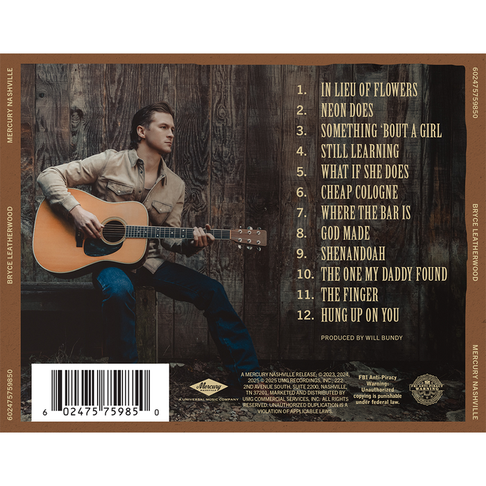 Bryce Leatherwood (CD-Signed) Back