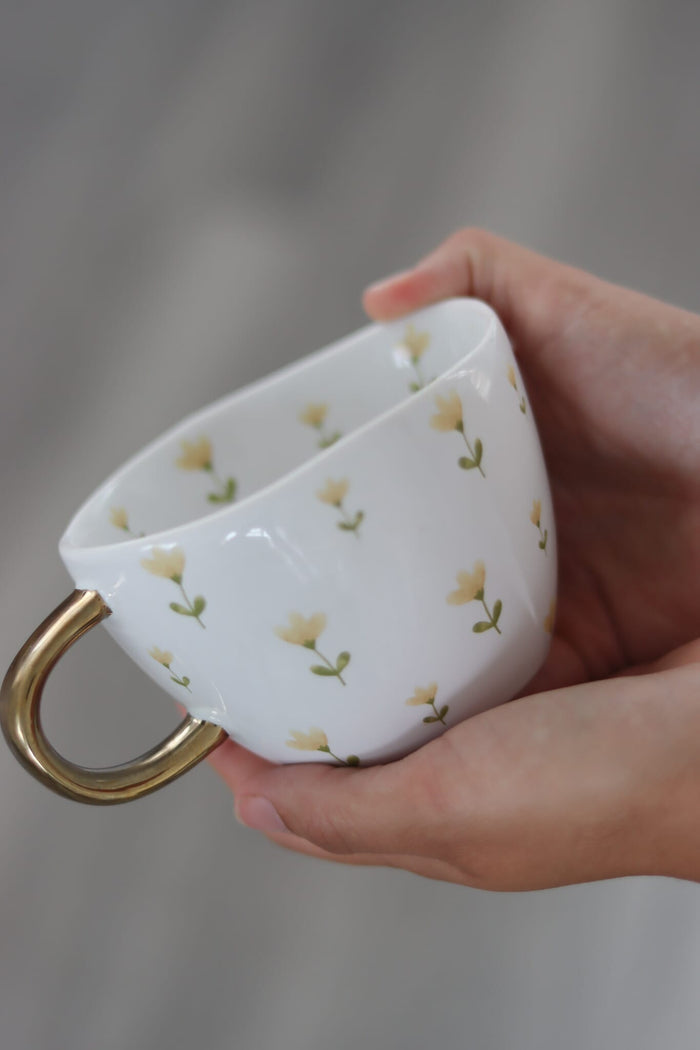 Ceramic Flower Mug- Early Autumn