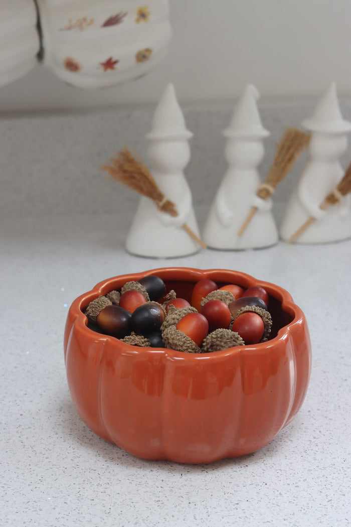 Ceramic Pumpkin Bowl - Autumnal Orange