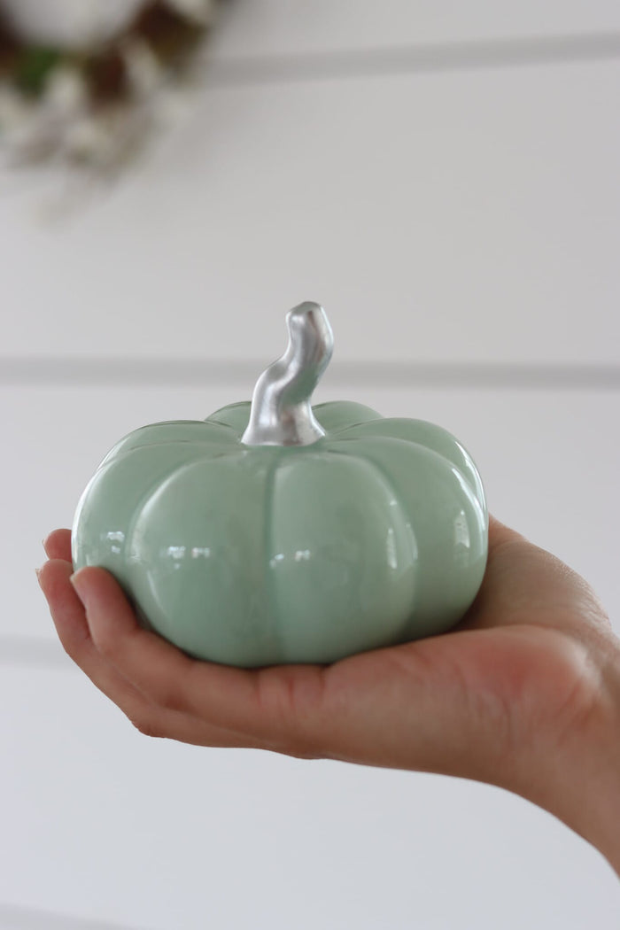 Ceramic Pumpkin Green - Medium 2PC