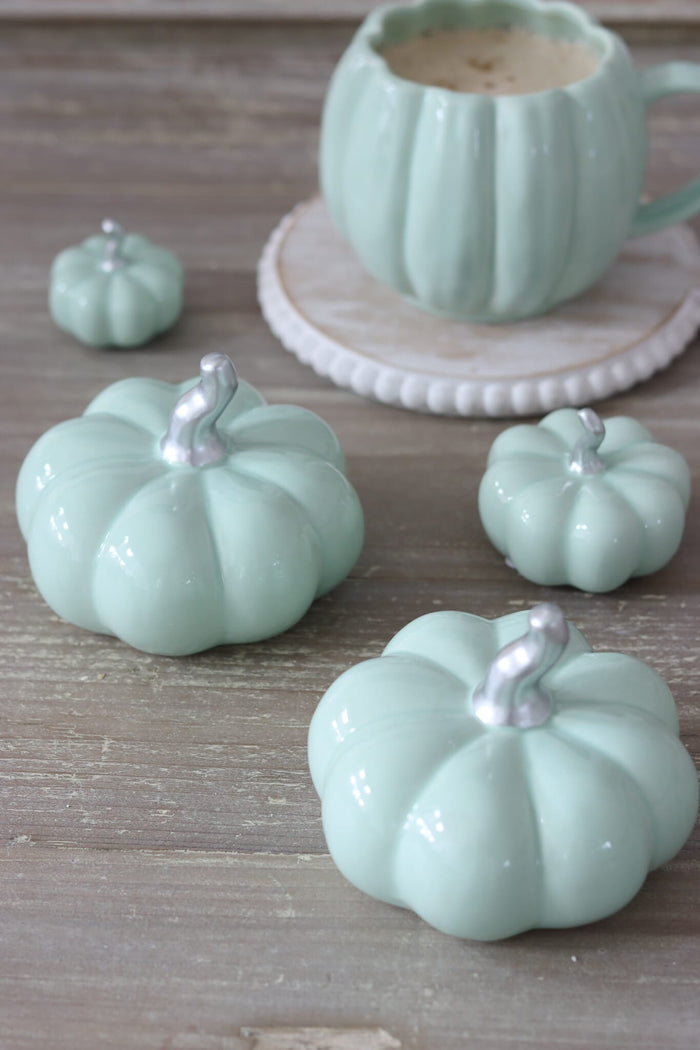Ceramic Pumpkin Green - Medium 2PC