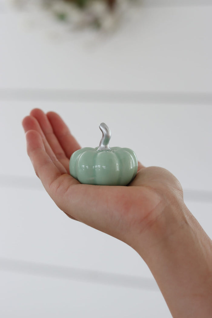 Ceramic Pumpkin Green - Tiny 4PC