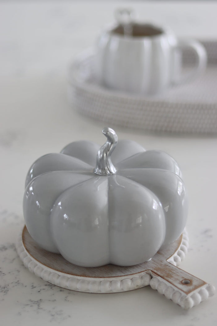 Ceramic Pumpkin Grey - Large