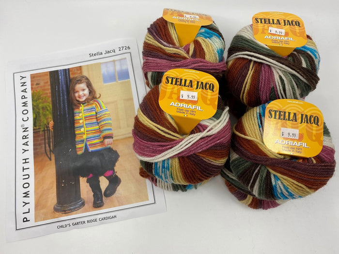 Plymouth Yarns Child's Garter Ridge Cardigan Kit -82805802 | Kits at Michigan Fine Yarns