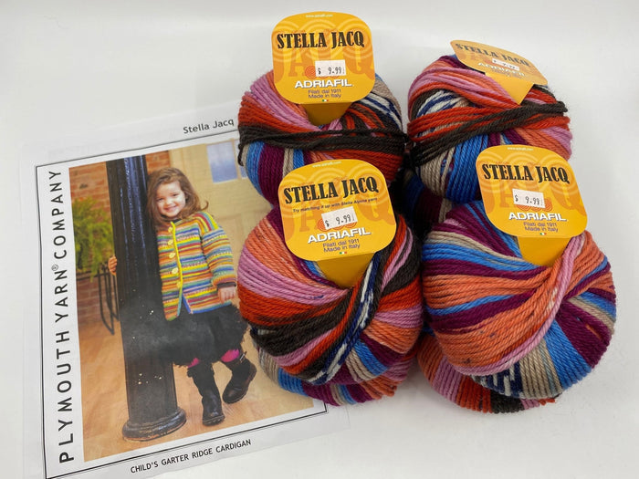 Plymouth Yarns Child's Garter Ridge Cardigan Kit -87655466 | Kits at Michigan Fine Yarns
