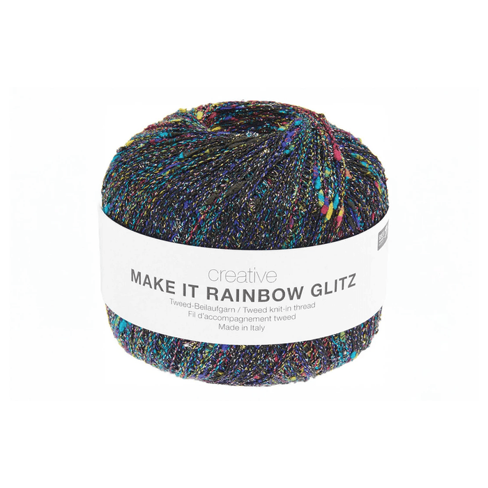 Rico Design Creative Make It Rainbow Glitz - 001 - Black  | Yarn at Michigan Fine Yarns