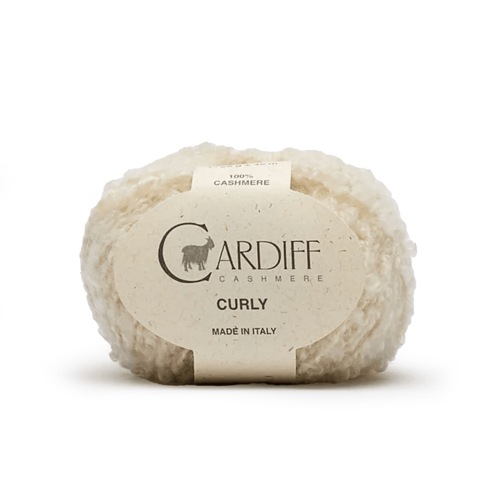 Cardiff Cashmere Curly - 101 - White  | Yarn at Michigan Fine Yarns