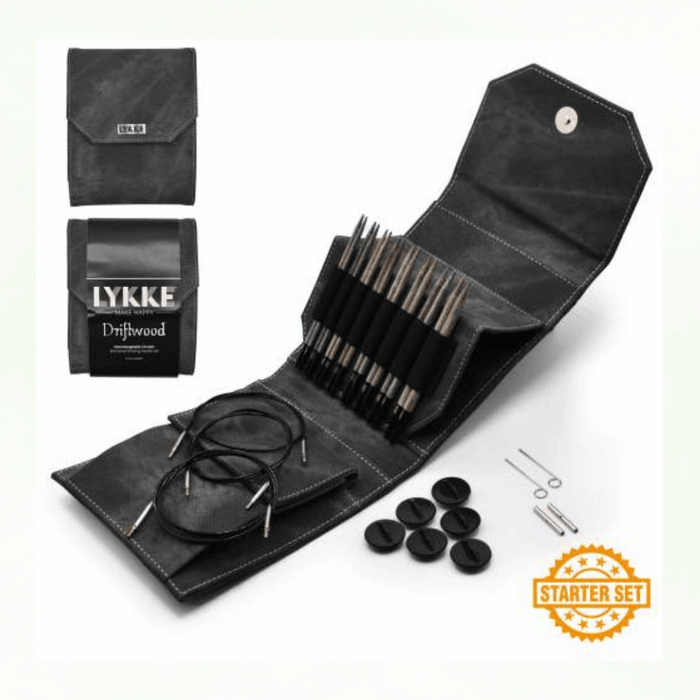 LYKKE Driftwood 5" Interchangeable Needle Starter Set - | Knitting Needles at Michigan Fine Yarns