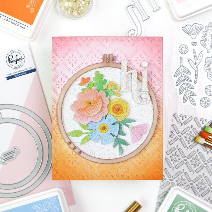 Embroidered Blooms stencil