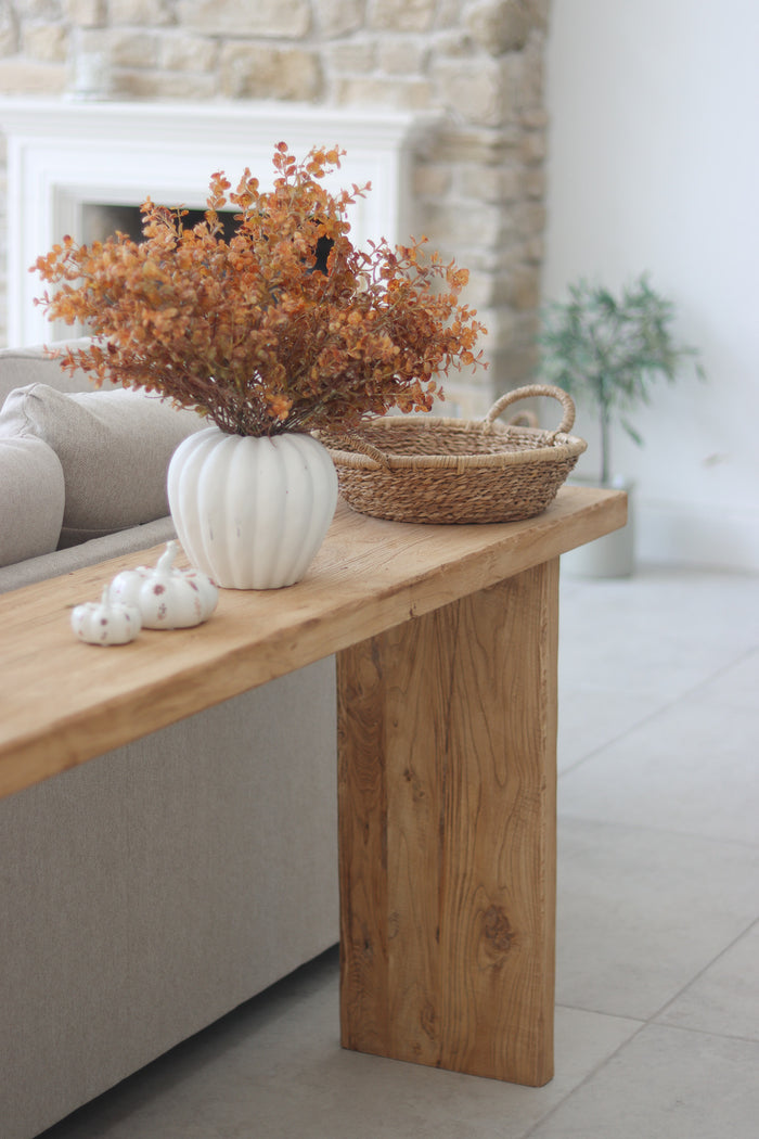 Faux Flowers - Autumn Orange Eucalyptus Spray
