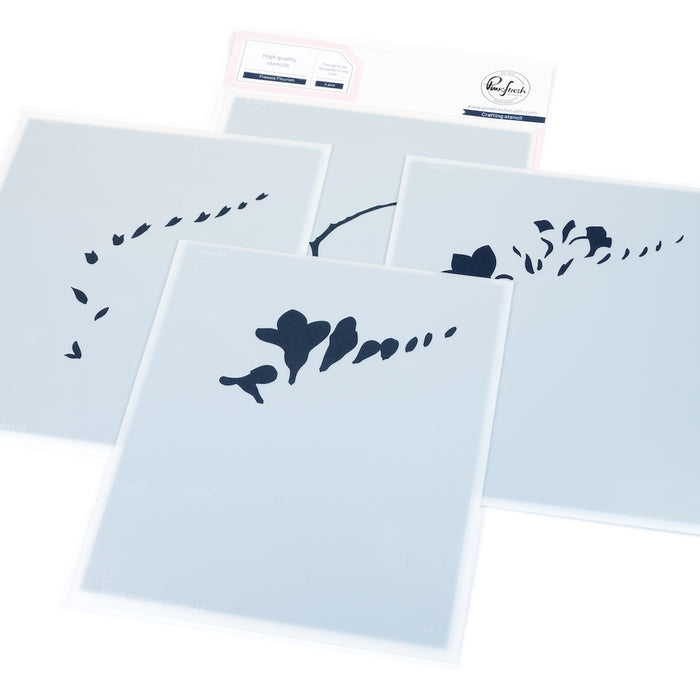 Freesia Flourish stencil