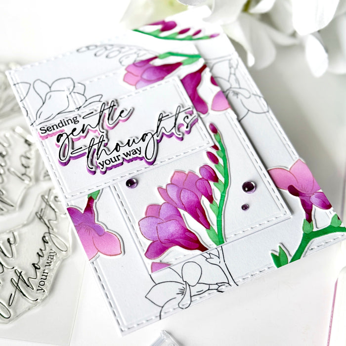 Freesia Flourish stencil