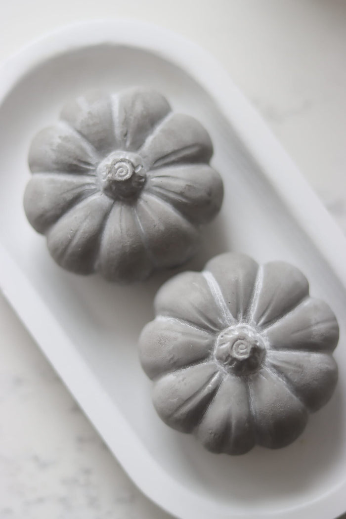 Grey Stone Resin Pumpkins - Small 2Pc Set