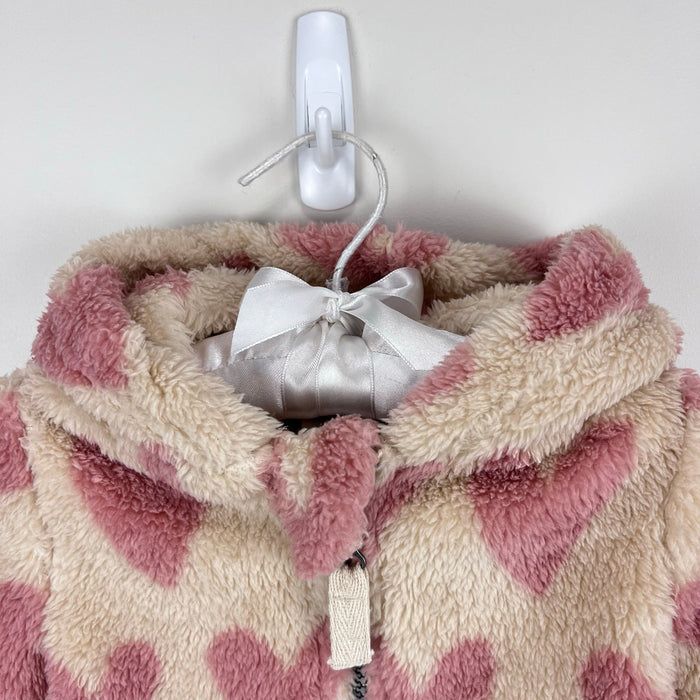 Hanna Andersson Baby Bear Jacket Recycled Marshmallow Oat Hearts 50 cm 0-3 Months