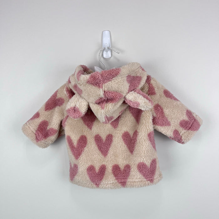 Hanna Andersson Baby Bear Jacket Recycled Marshmallow Oat Hearts 50 cm 0-3 Months