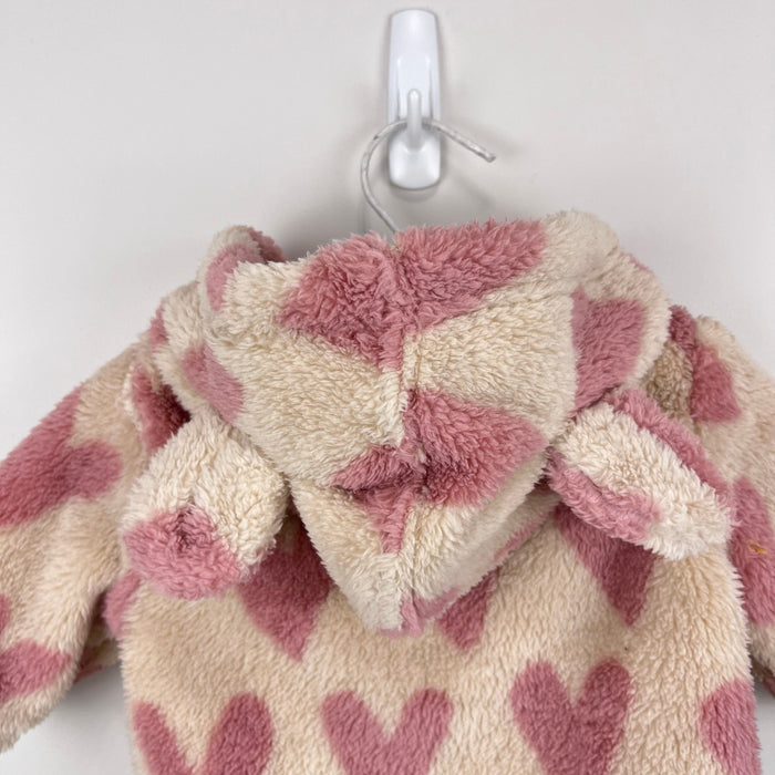 Hanna Andersson Baby Bear Jacket Recycled Marshmallow Oat Hearts 50 cm 0-3 Months
