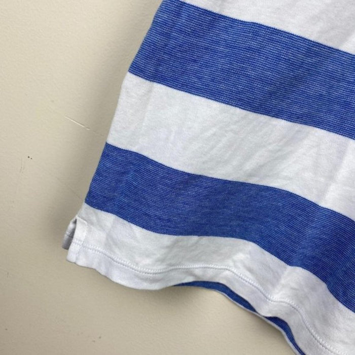 Jacadi Paris Girls Blue & White Striped Dress 4T