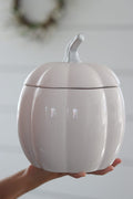 Large Ceramic Pumpkin Jar - Light Pink