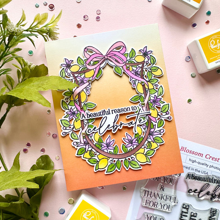 Lemon Blossom Crest stencil