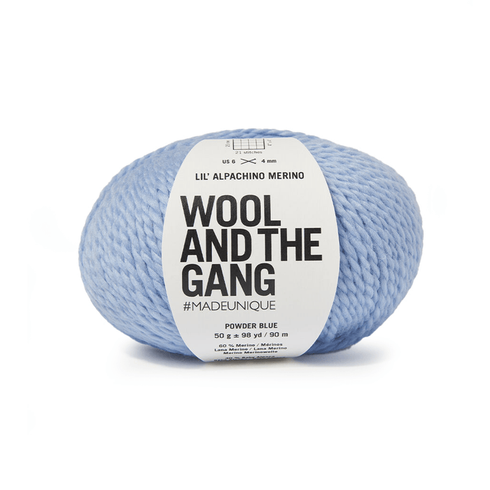 Wool And The Gang Lil' Alpachino Merino - Powder Blue 5056341333289 | Yarn at Michigan Fine Yarns