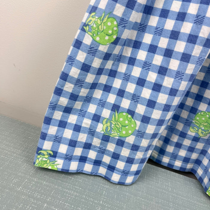 Lilly Pulitzer Girls Sweet Blue Picnic Plaid Smocked Hermit Crab Dress 6