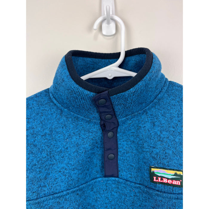 L.L. Bean Sweater Fleece Half Snap Pullover Blue Small 8