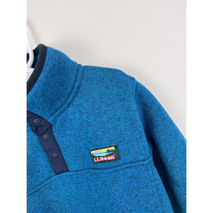 L.L. Bean Sweater Fleece Half Snap Pullover Blue Small 8