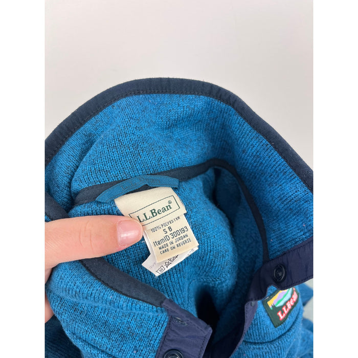 L.L. Bean Sweater Fleece Half Snap Pullover Blue Small 8