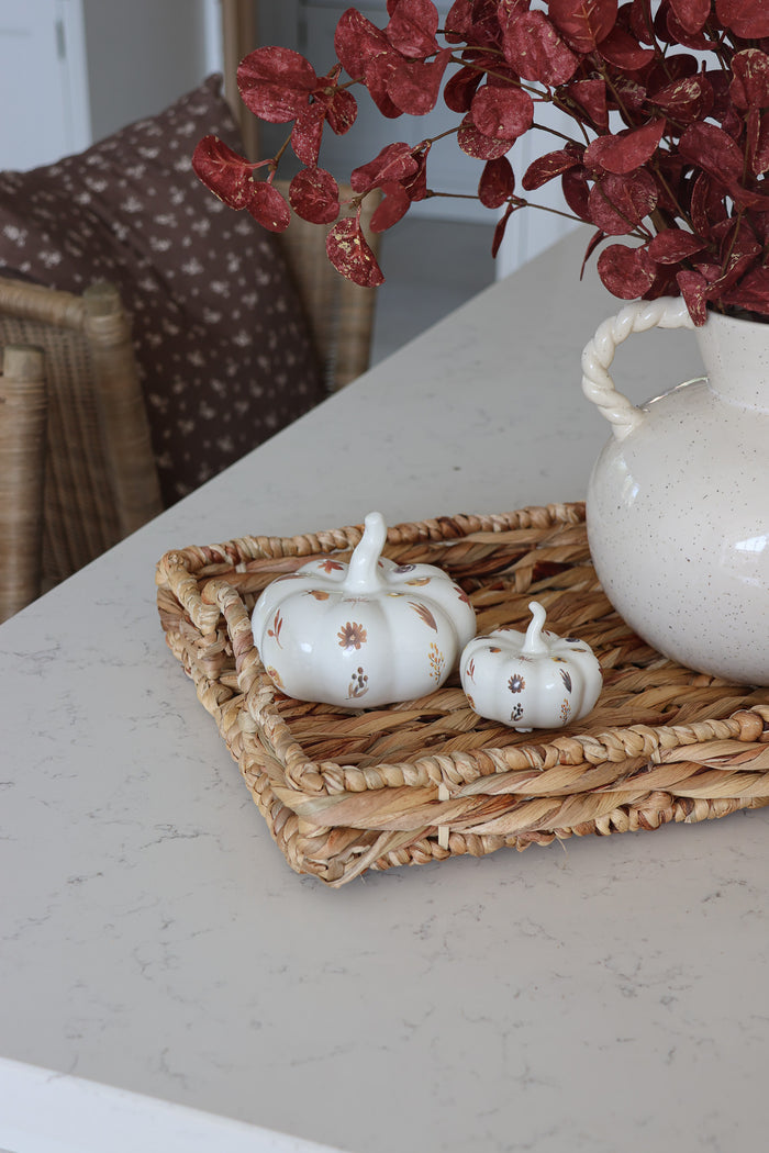 Long Woven Water Hyacinth Tray – Natural