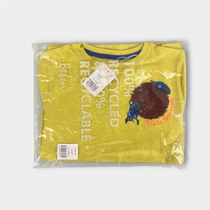 Mini Boden Boucle Print Logo T-Shirt Gooseberry 8-9 NWT