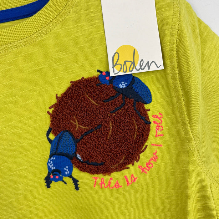 Mini Boden Boucle Print Logo T-Shirt Gooseberry 8-9 NWT