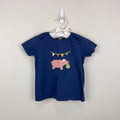Mini Boden Short Sleeve Applique Party Pig T-Shirt 2-3
