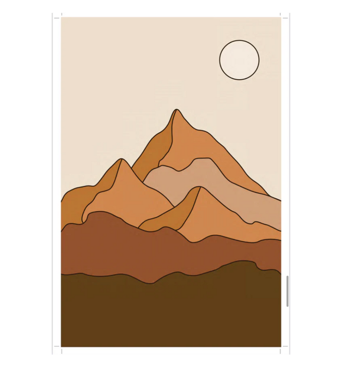 Mountain Outlined Art Print 12” x 18” - Rebel Villa