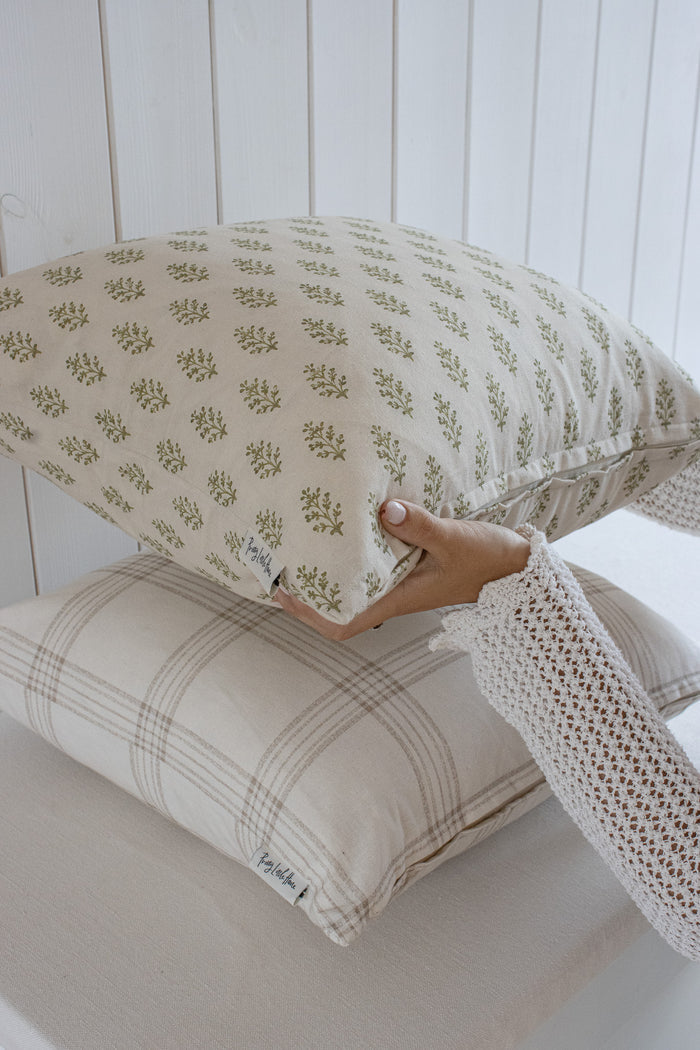 Olive Sprig Cushion Cover