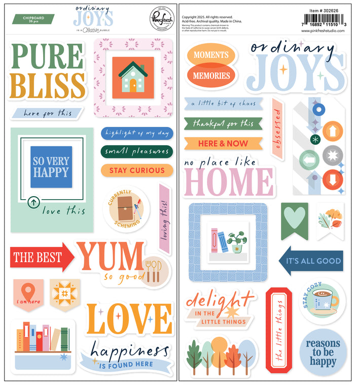 Ordinary Joys: Chipboard Phrase Stickers