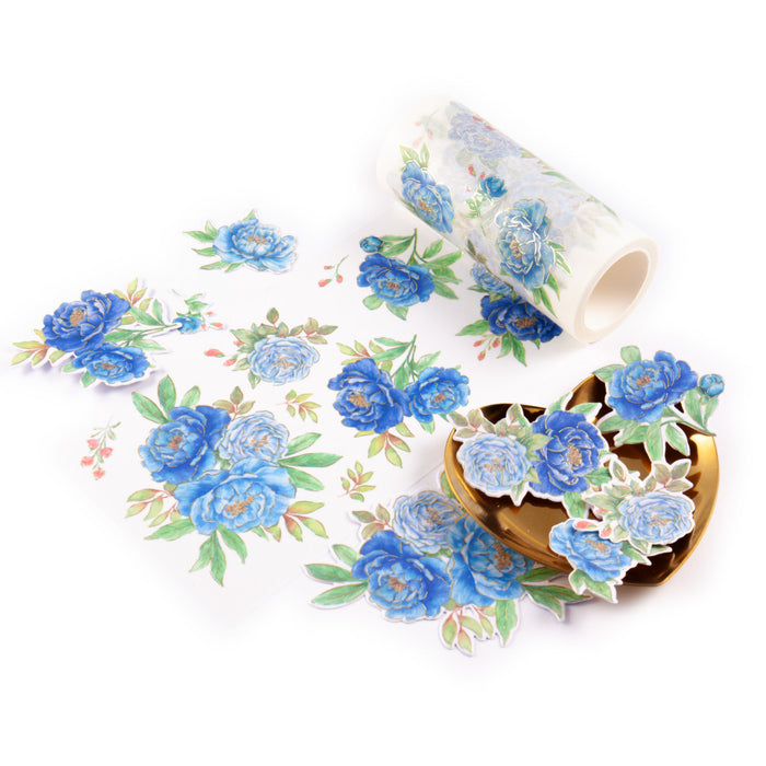Peony Perfection: Blue washi