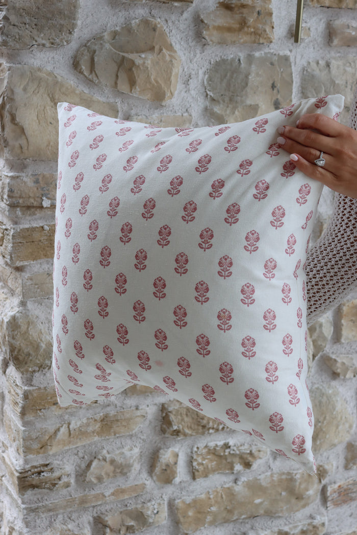Pink English Garden Cushion Cover