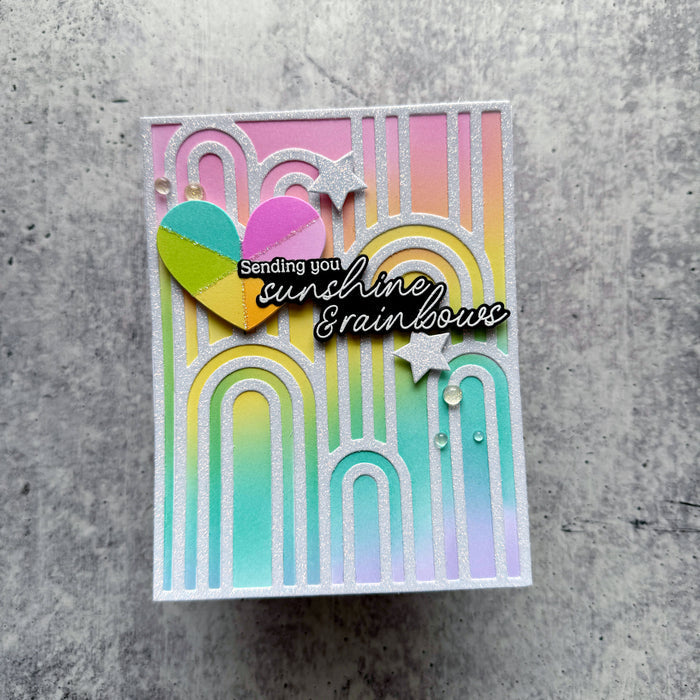 Radiating Hearts & Stars stencil