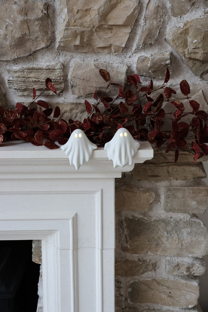 Rattan Pumpkin & Ghost Halloween Shelf Bundle