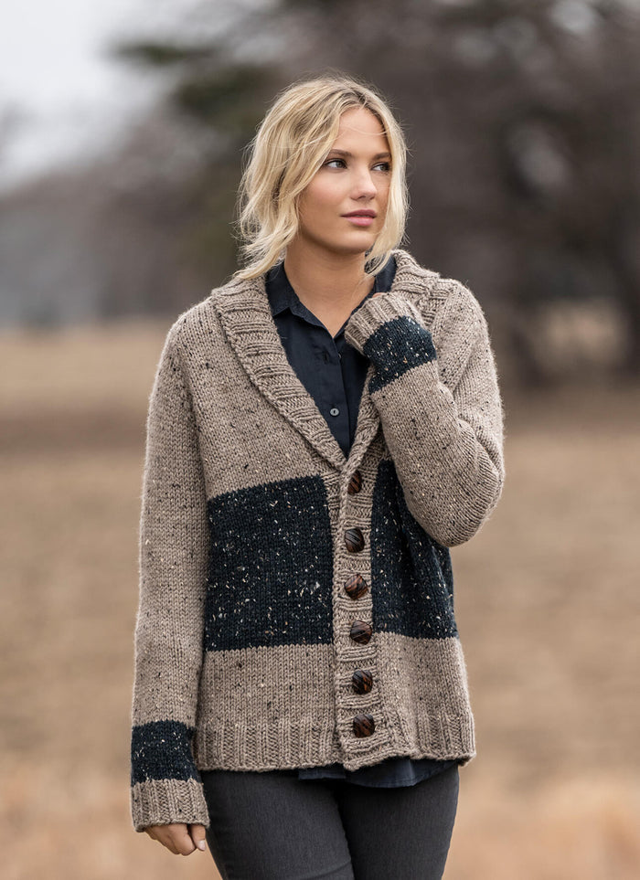 Blue Sky Fibers Salt Lake Cardigan Kit -Main Kit (Model) 10181674 | Kits at Michigan Fine Yarns