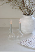 Set of 2 Round Glass Candle Holders – Plain