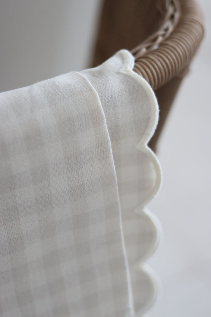 Set of 2 Scalloped Off-White Tea Towels